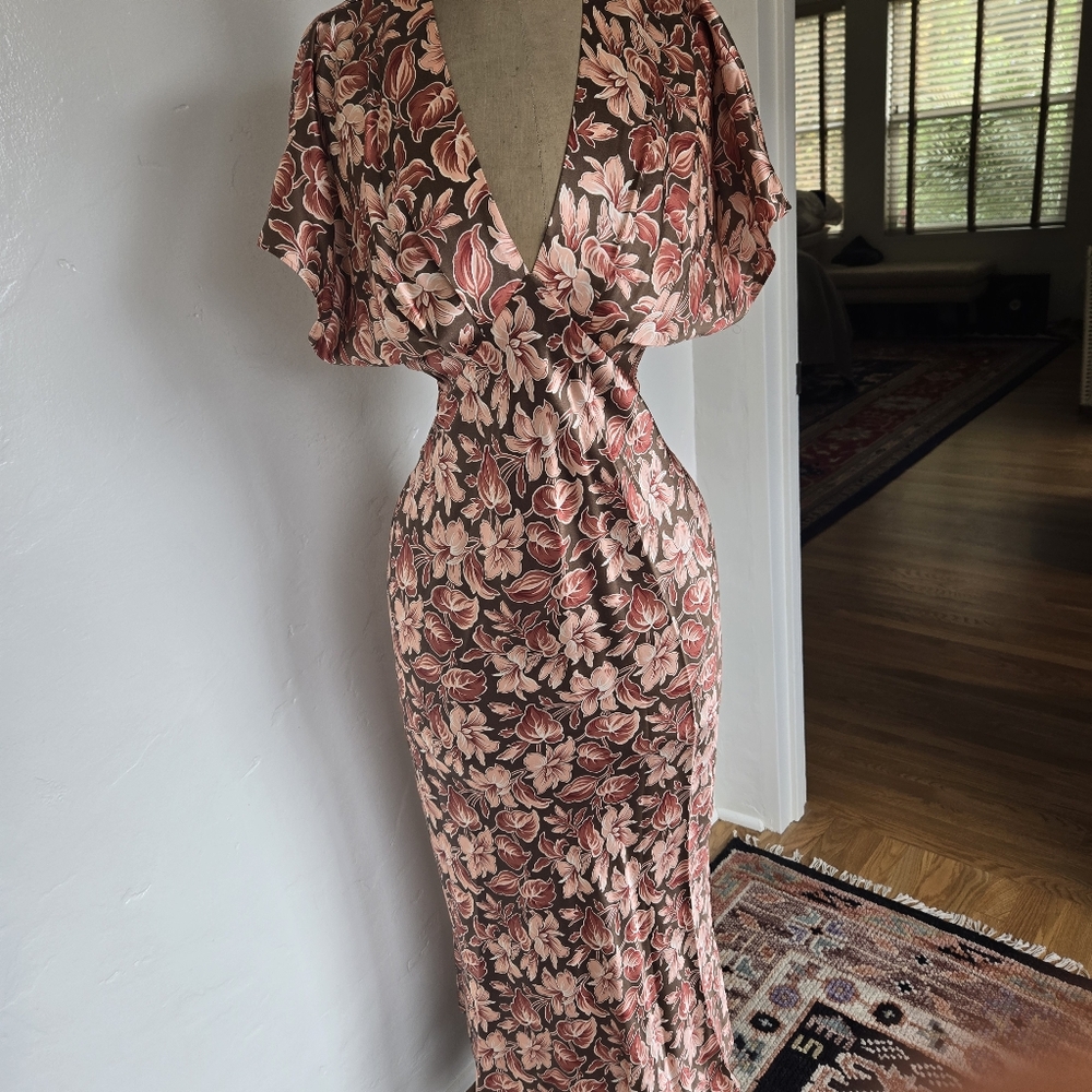 Seymour Deep Ochre Multi Dress Sz 4 - Picture 5 of 6